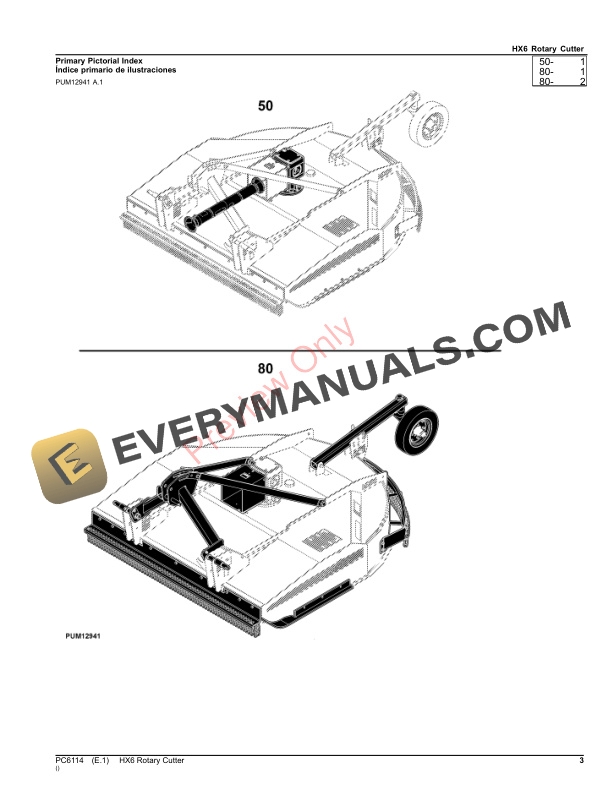 John Deere HX6 Rotary Cutter Parts Catalog PC6114 20AUG23-3