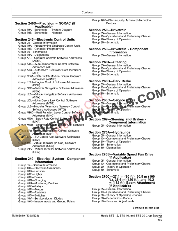 John Deere Hagie STS 12. STS 16 and STS 20 022001 Crop Sprayer Diagnostic Technical Manual TM168819 13JUN23 4