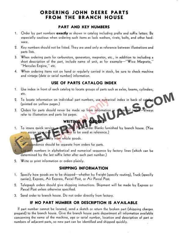 John Deere Heavy-Duty Power Mower – 47 Parts Catalog PC418 01JUL58-4