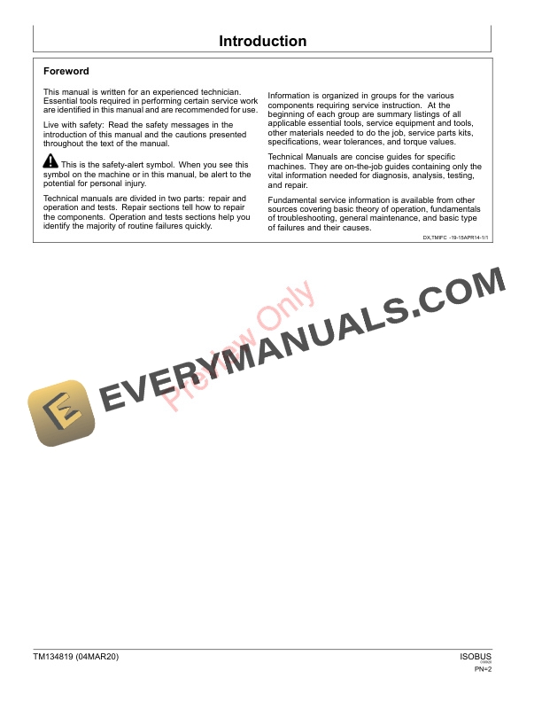 John Deere ISOBUS Technical Manual TM134819 04MAR20 2