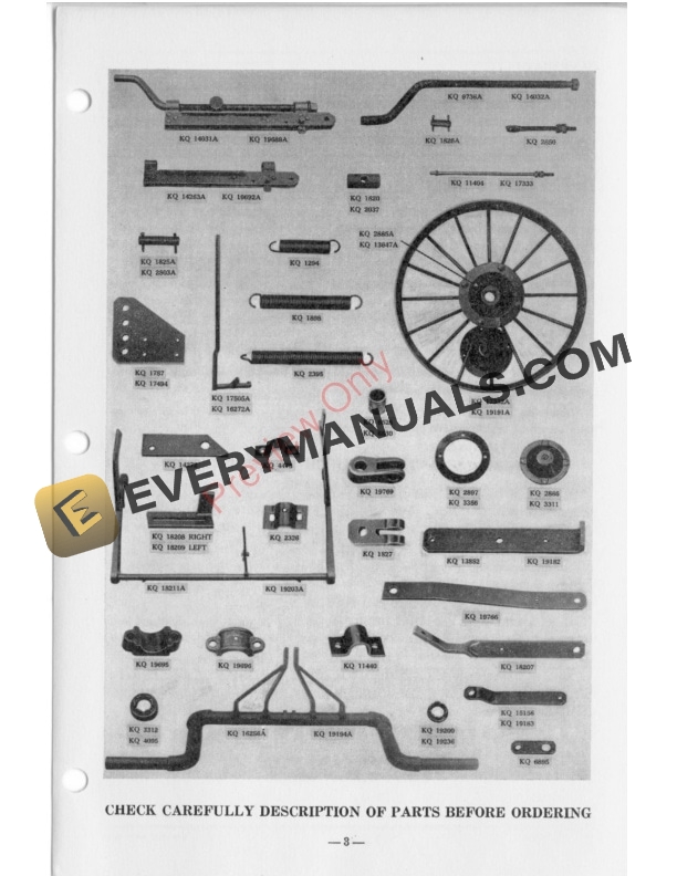 John Deere Illustrated list of Service Parts for Killefer 5Bx and 6Bx Combination Units Service Parts PBA228 01FEB41 3