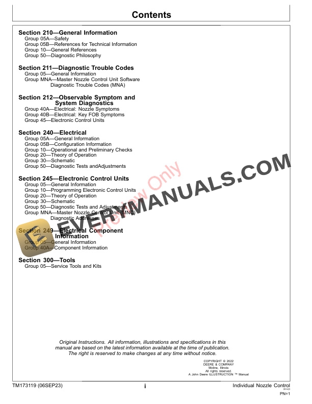 John Deere Individual Nozzle Control Technical Manual TM173119 06SEP23 3