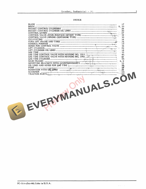 John Deere Industrial Loader – 90 Parts Catalog PC514 01OCT66-5