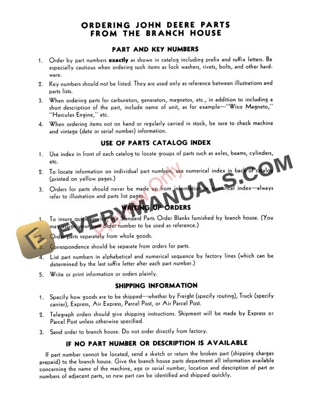 John Deere Integral Bedders – F310, F310H Series Parts Catalog PC680 01AUG60-4