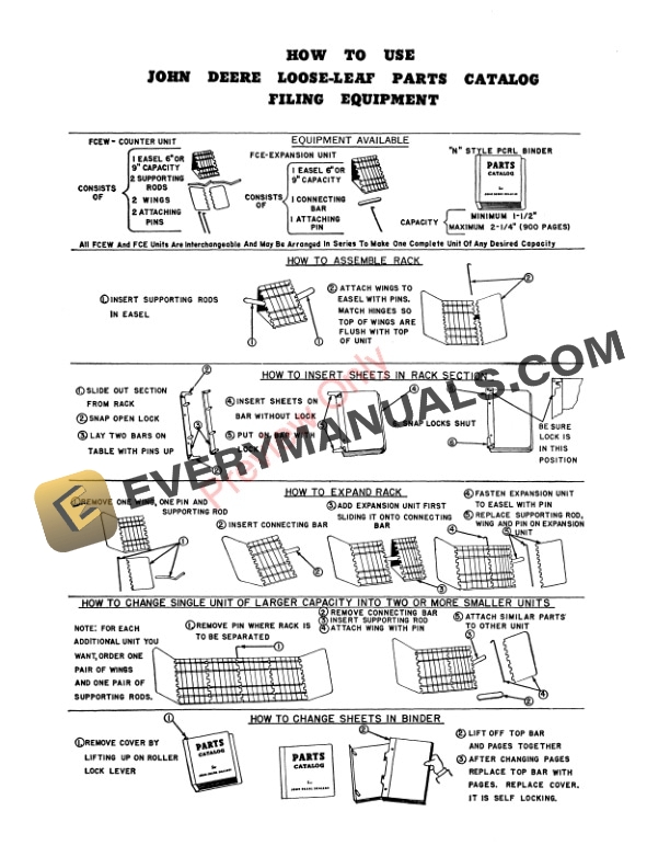 John Deere Integral Brush Rake — MC10, BO Parts Catalog PC343 01APR53-2