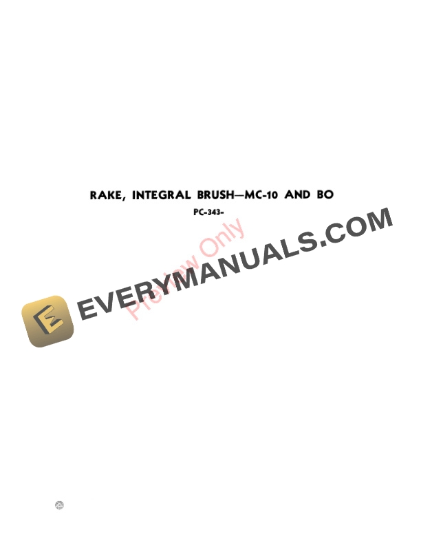 John Deere Integral Brush Rake — MC10, BO Parts Catalog PC343 01APR53-3