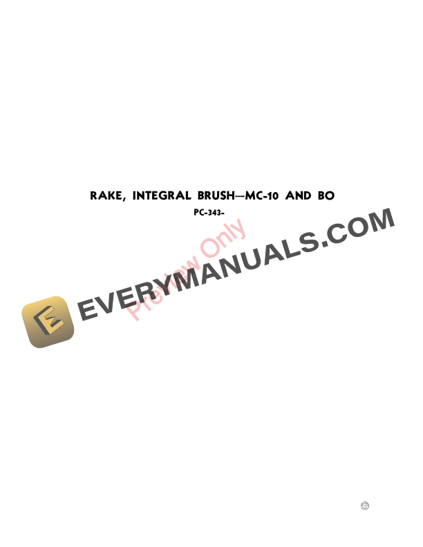 John Deere Integral Brush Rake — MC10, BO Parts Catalog PC343 01APR53-4