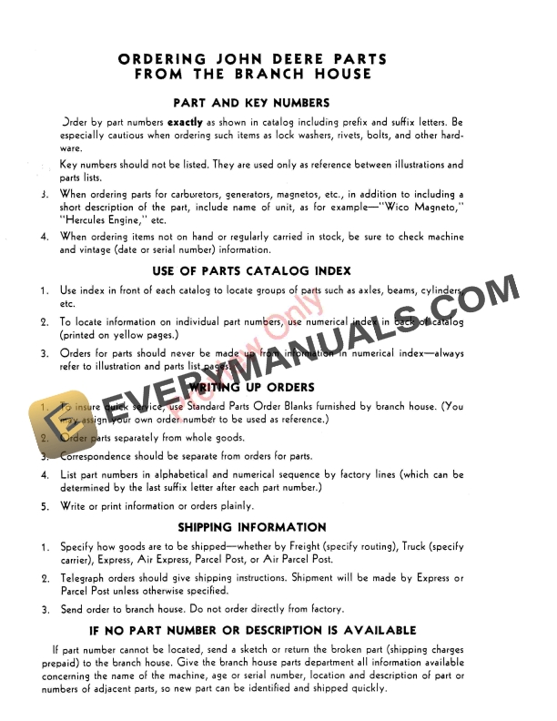 John Deere Integral Tool Carrier – No. 2100 Parts Catalog PC358 01APR53-4