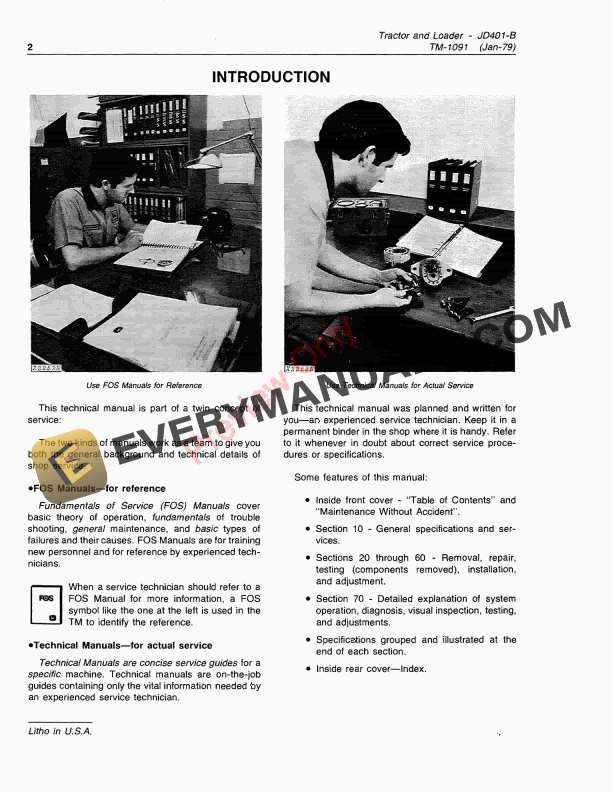 John Deere JD401 B Tractor and Loader Technical Manual TM1091 01AUG79 4