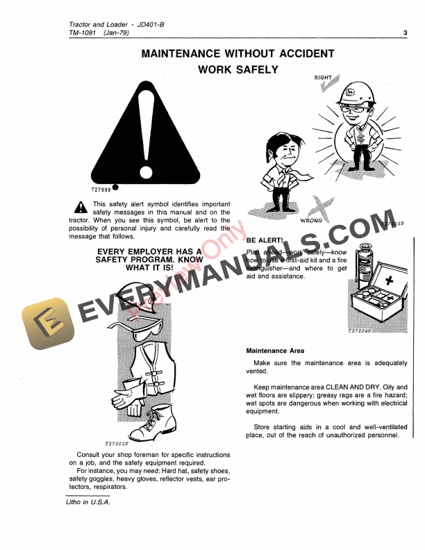 John Deere JD401 B Tractor and Loader Technical Manual TM1091 01AUG79 5