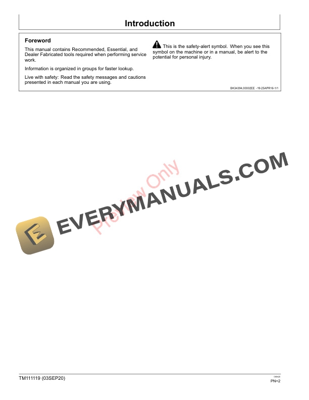 John Deere JDPS Master Tool Manual Technical Manual TM111119 03SEP20 2