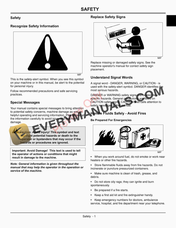 John Deere JS25 JS35 JS45 Walk Behind Mower Technical Manual TM103619 09APR09 5