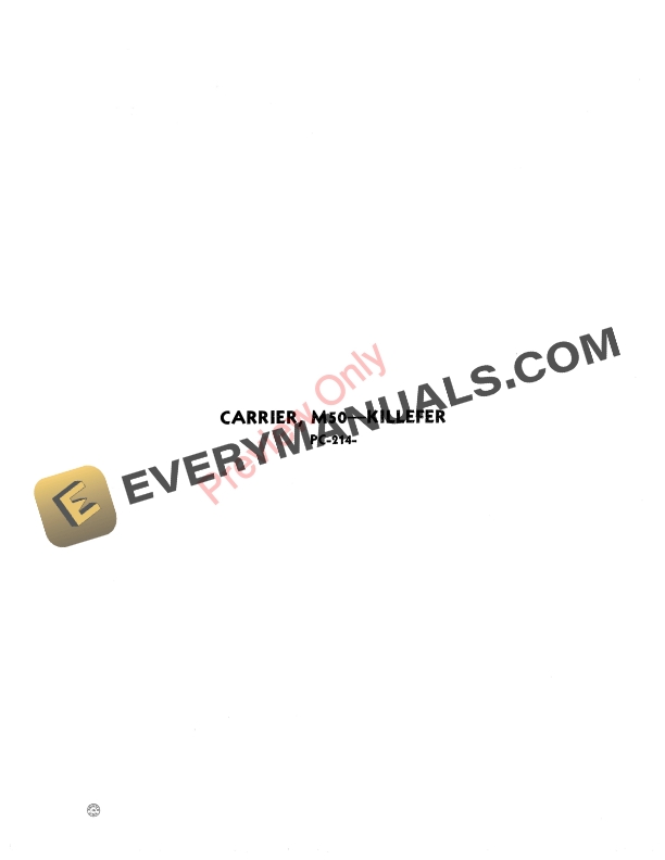 John Deere Killefer M50 Tool Carrier Parts Catalog PC214 01NOV51-1