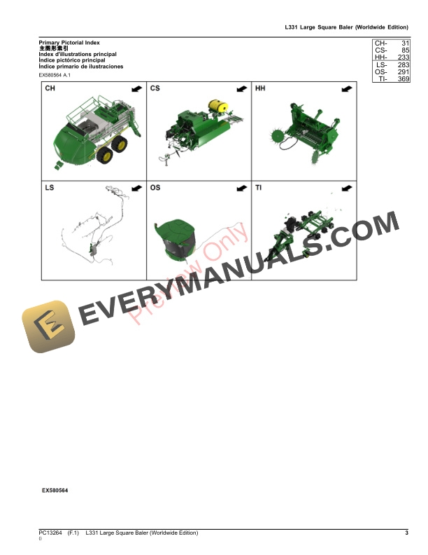 John Deere L331 Large Square Baler Parts Catalog PC13264 28OCT23-3
