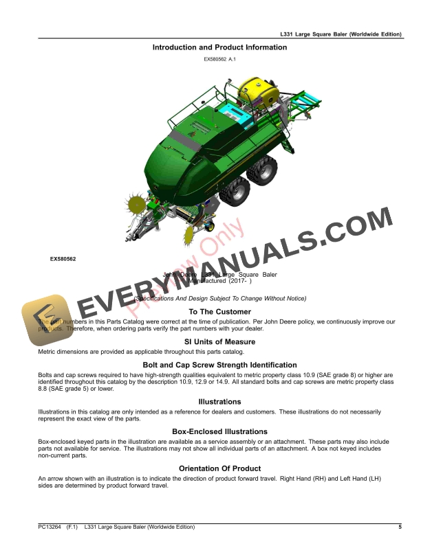 John Deere L331 Large Square Baler Parts Catalog PC13264 28OCT23-5