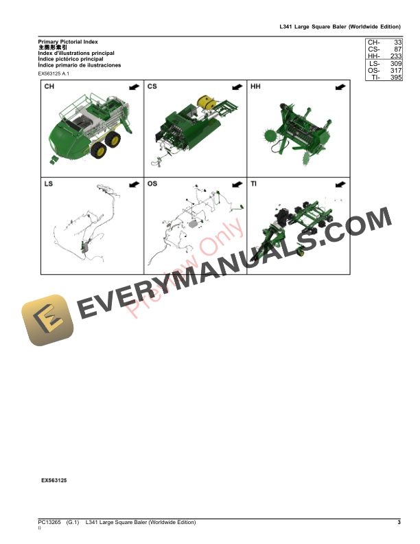 John Deere L341 Large Square Baler Parts Catalog PC13265 06OCT23-3