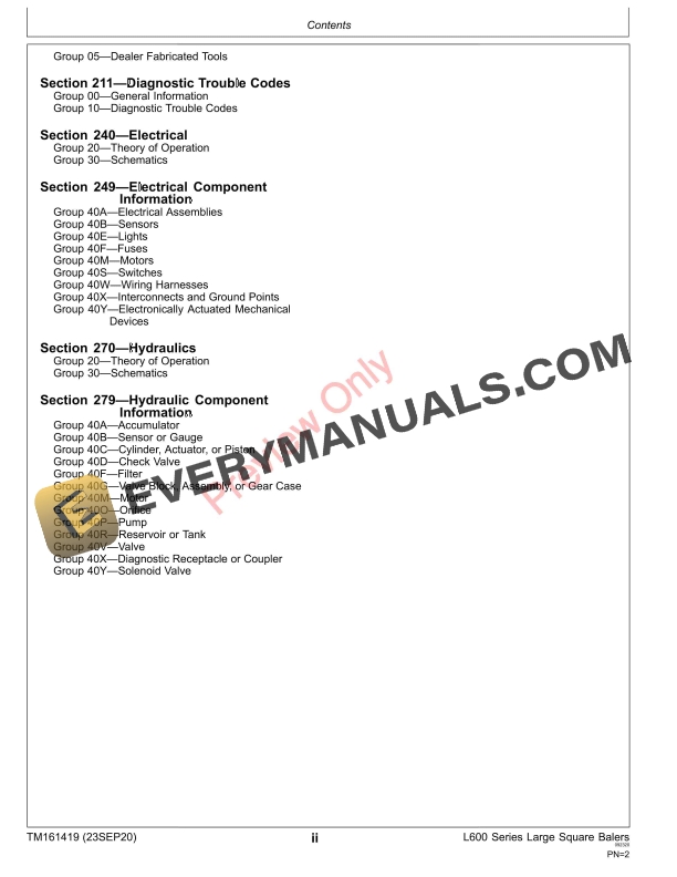 John Deere L624 L633 and L634 Large Square Balers Technical Manual TM161419 23SEP20 4