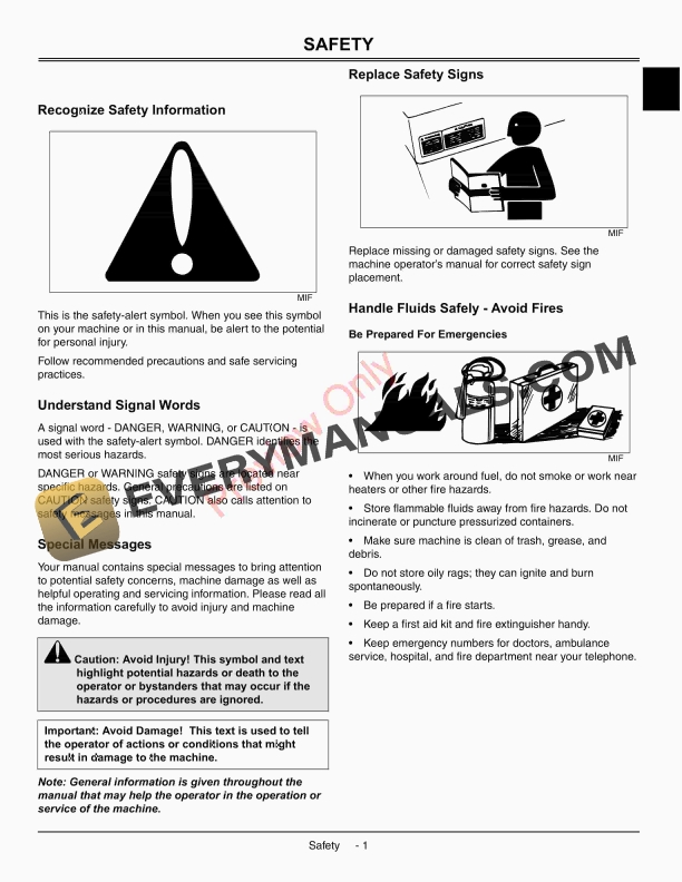 John Deere LA105 LA115 LA125 LA135 LA145 LA165 and LA175 Lawn and Garden Tractor Technical Manual TM103419 01DEC09 5
