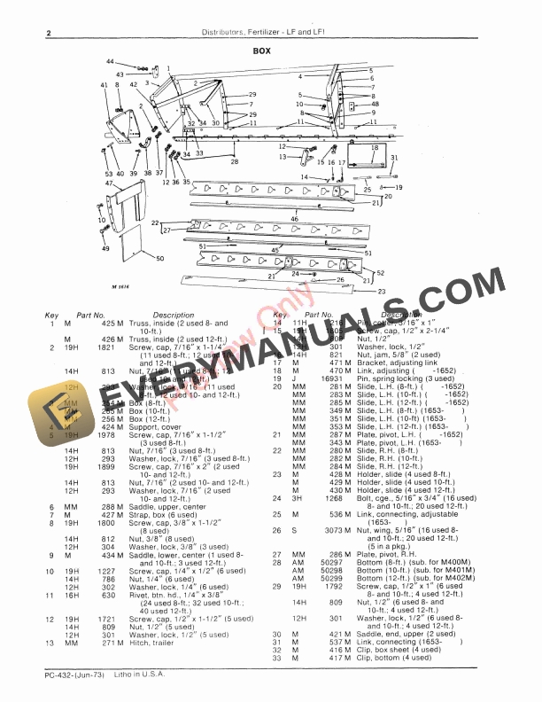 John Deere LF, LF1 Fertilizer Distributors Parts Catalog PC432 01JUN73-4