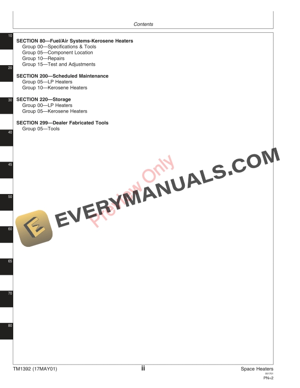 John Deere LP and Kerosene Space Heaters Technical Manual TM1392 17MAY01 4