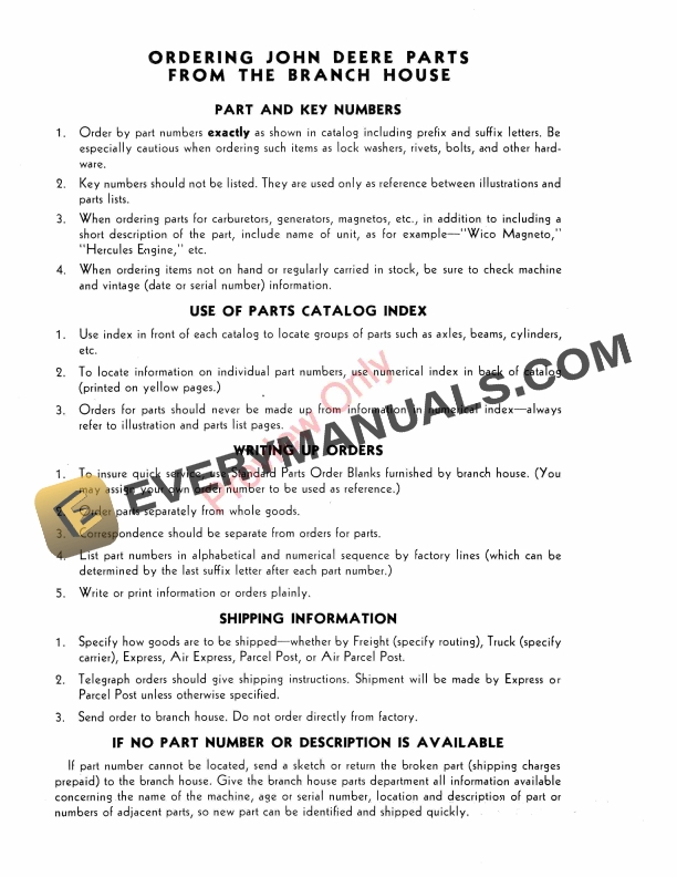 John Deere LS200 Landshaper Parts Catalog PC350 01APR53-4