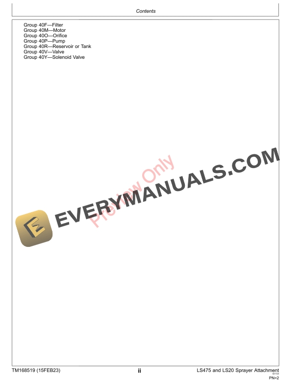 John Deere LS475 Sprayer North America English Diagnostic Technical Manual TM168519 15FEB23 4