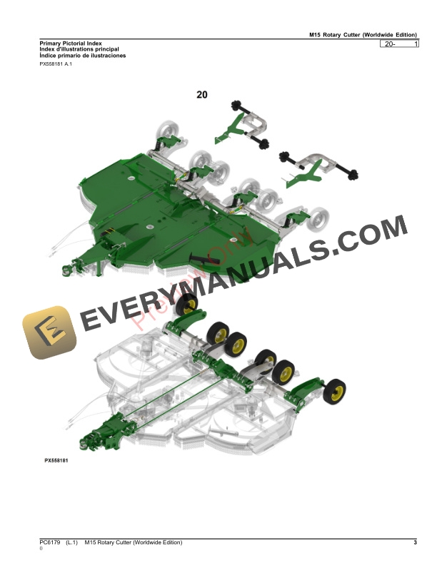 John Deere M15 Rotary Cutter Parts Catalog PC6179 12NOV23-3