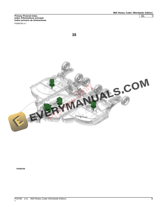 John Deere M20 Rotary Cutter Parts Catalog PC6180 15OCT23-5