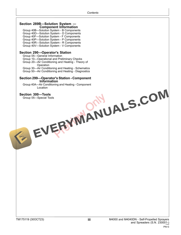 John Deere M4000 and M4040DN Self Propelled Sprayers and Spreaders From Serial Number 230001 Diagnostic Technical Manual TM175119 30OCT23 5