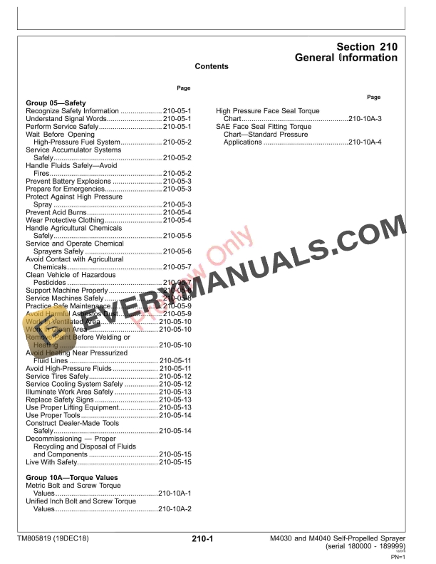 John Deere M4030 and M4040 Self Propelled Sprayes Diagnostic Technical Manual TM805819 19DEC18 5
