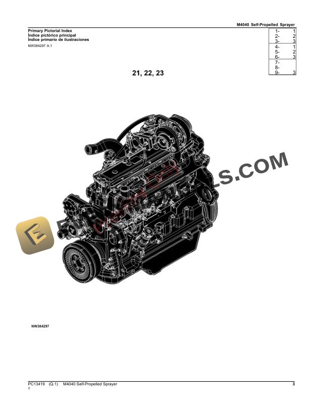 John Deere M4040 Self-Propelled Sprayer Parts Catalog PC13419 26NOV23-3