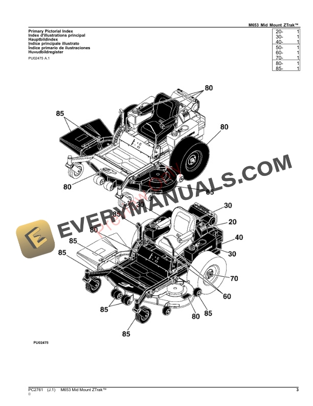 John Deere M653 Mid Mount ZTrak Parts Catalog PC2761 13AUG23 4 John Deere M653 Mid Mount ZTrak Parts Catalog PC2761 13AUG23-3