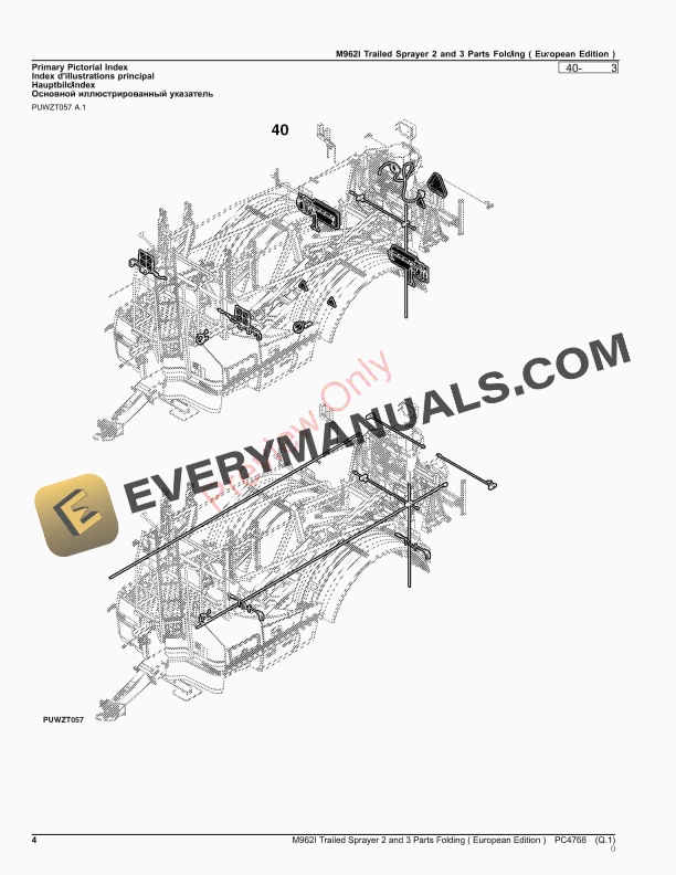 John Deere M962I Trailed Sprayer 2 and 3 Parts Folding ( ) Parts Catalog PC4768 09DEC22-4