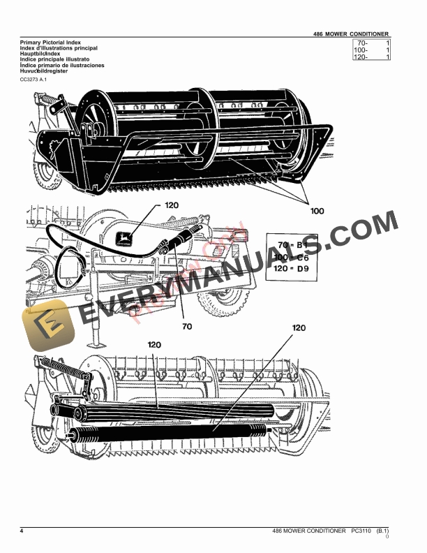 John Deere MOWER CONDITIONER 486 Parts Catalog PC3110 20SEP21-4