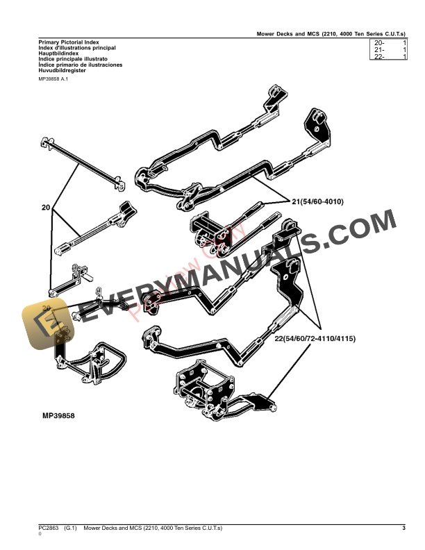 John Deere MOWERS AND MCS – 22104000 TEN SERIES COMPACT UTILITY TRACTORS Parts Catalog PC2863 21NOV23-3