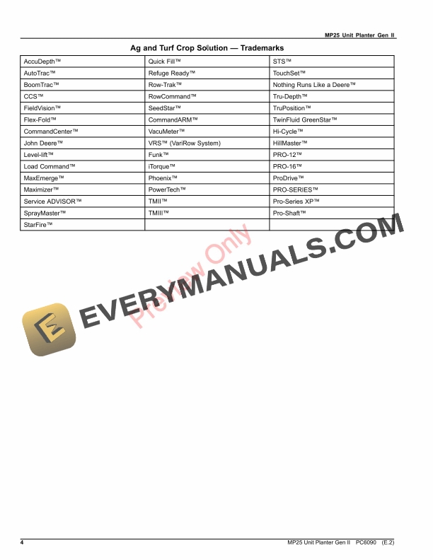John Deere MP25 Unit Planter Gen II Parts Catalog PC6090 27SEP21-4