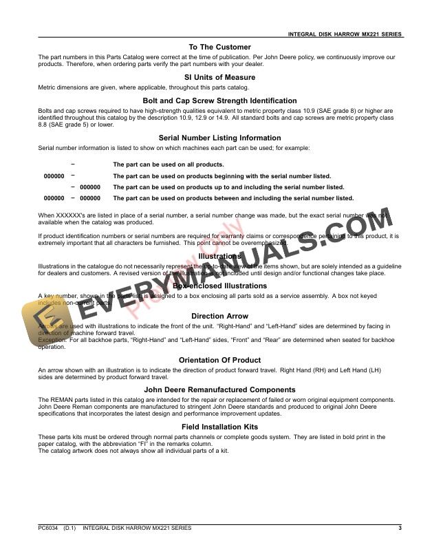 John Deere MX221 SERIES INTEGRAL DISK HARROW Parts Catalog PC6034 06AUG23-3
