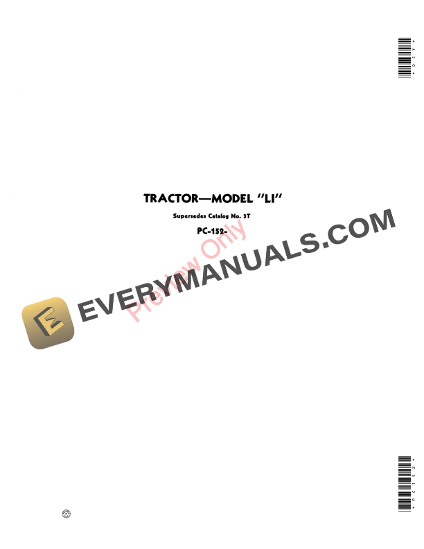 John Deere Model ‘LI’ Utility Tractor Parts Catalog PC152 01APR59-1