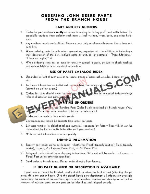 John Deere Model ‘LI’ Utility Tractor Parts Catalog PC152 01APR59-4