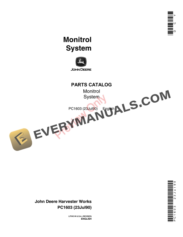 John Deere Monitrol System Console – 8-Row