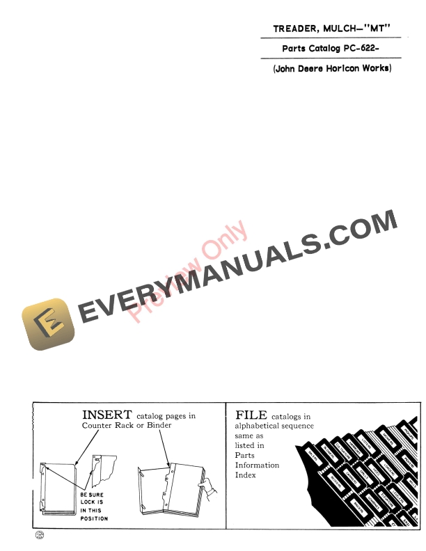 John Deere Mulch Treader - 'MT' Parts Catalog PC622 01DEC60 1 John Deere Mulch Treader – ‘MT’ Parts Catalog PC622 01DEC60-1