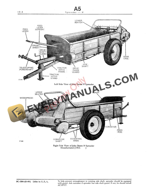 John Deere N Manure Spreader Parts Catalog PC384 01JUN64 5 John Deere N Manure Spreader Parts Catalog PC384 01JUN64-4