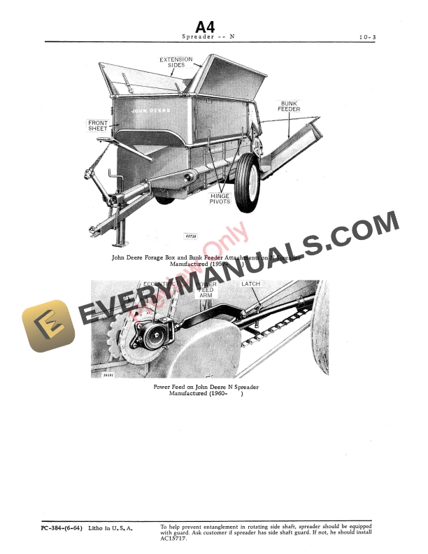 John Deere N Manure Spreader Parts Catalog PC384 01JUN64 6 John Deere N Manure Spreader Parts Catalog PC384 01JUN64-5
