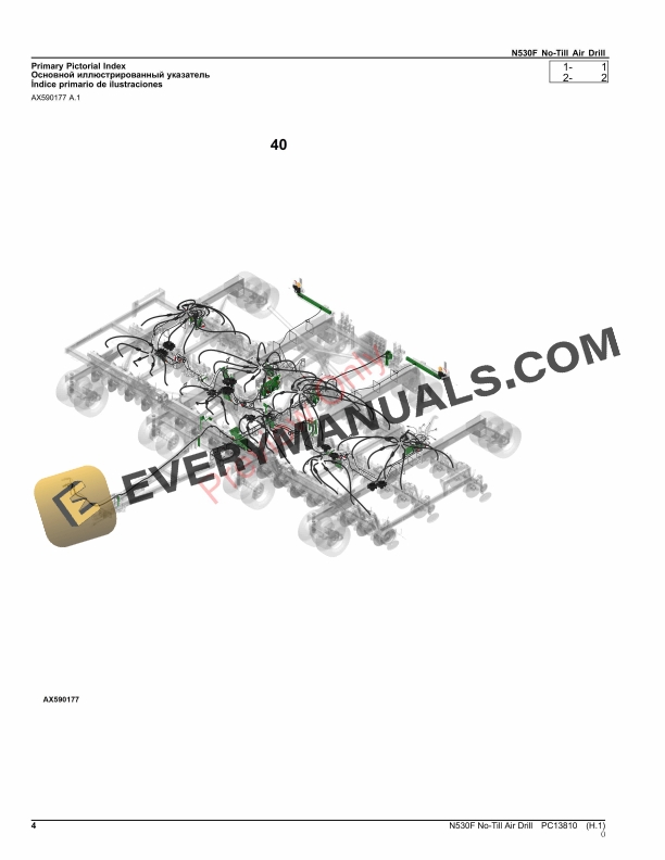 John Deere N530F No-Till Air Drill Parts Catalog PC13810 06OCT23-4