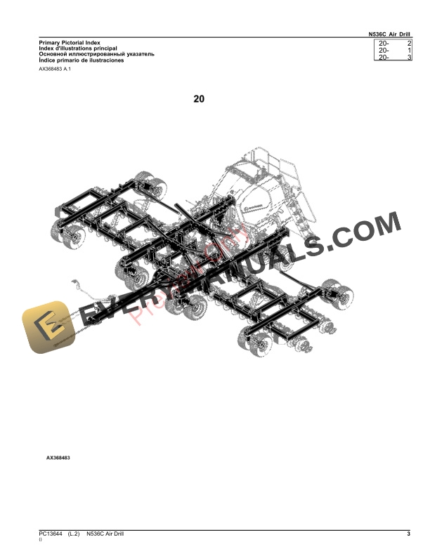 John Deere N536C Air Drill Parts Catalog PC13644 08MAY20-3