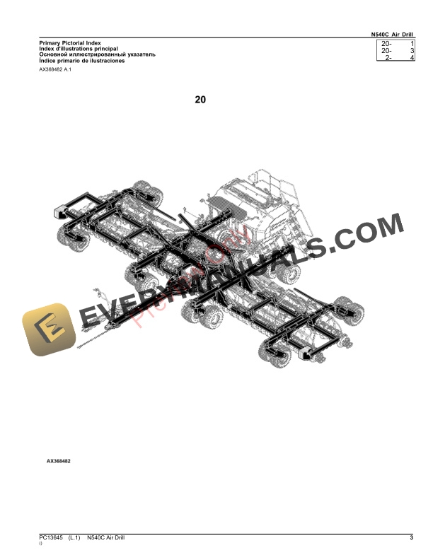 John Deere N540C Air Drill Parts Catalog PC13645 30SEP23-3