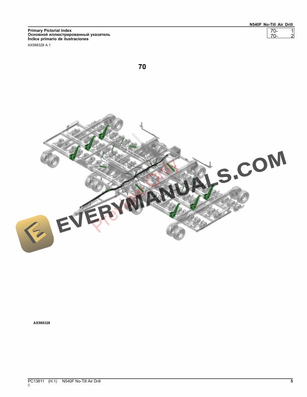 John Deere N540F No-Till Air Drill Parts Catalog PC13811 17SEP23-5