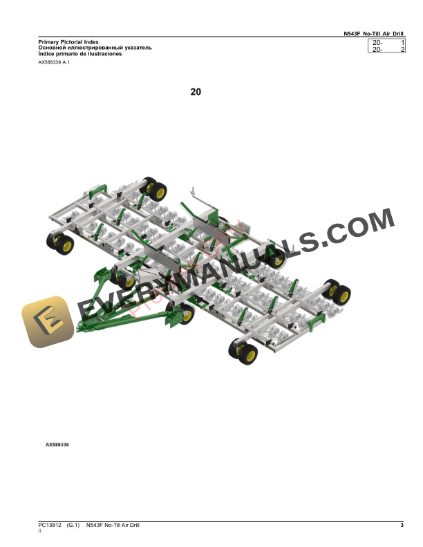 John Deere N543F No-Till Air Drill Parts Catalog PC13812 21SEP23-3
