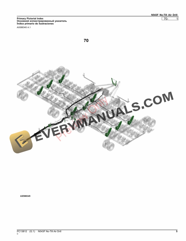 John Deere N543F No-Till Air Drill Parts Catalog PC13812 21SEP23-5