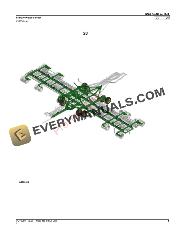 John Deere N560 No-Till Air Drill Parts Catalog PC16059 21SEP23-3